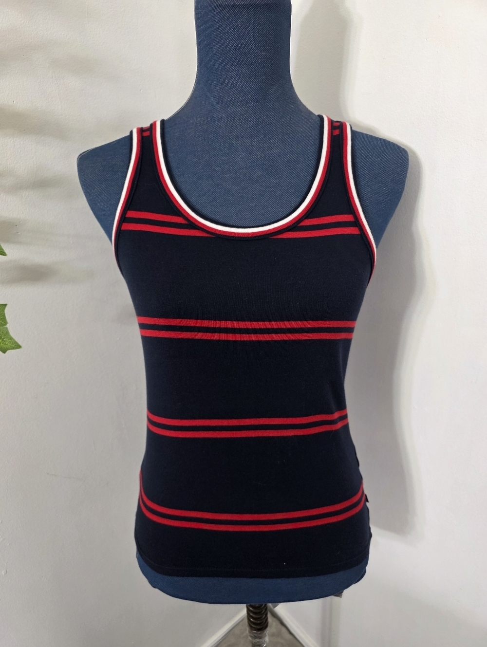 Tommy Hilfiger Retro Ribbed Striped Tank Top - Navy/Red/White